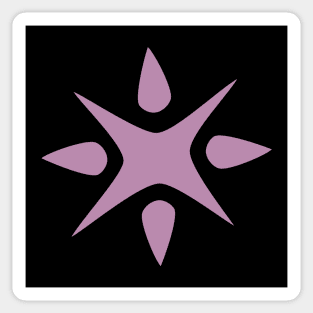 Large Geometric abstract snowflake in mauve Sticker